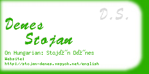 denes stojan business card